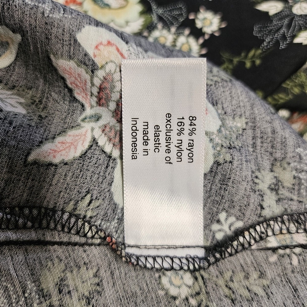 Lane Bryant $110 Black Floral Midi Dress Size 24 Witchy Dark Cottagecore - Picture 9 of 10
